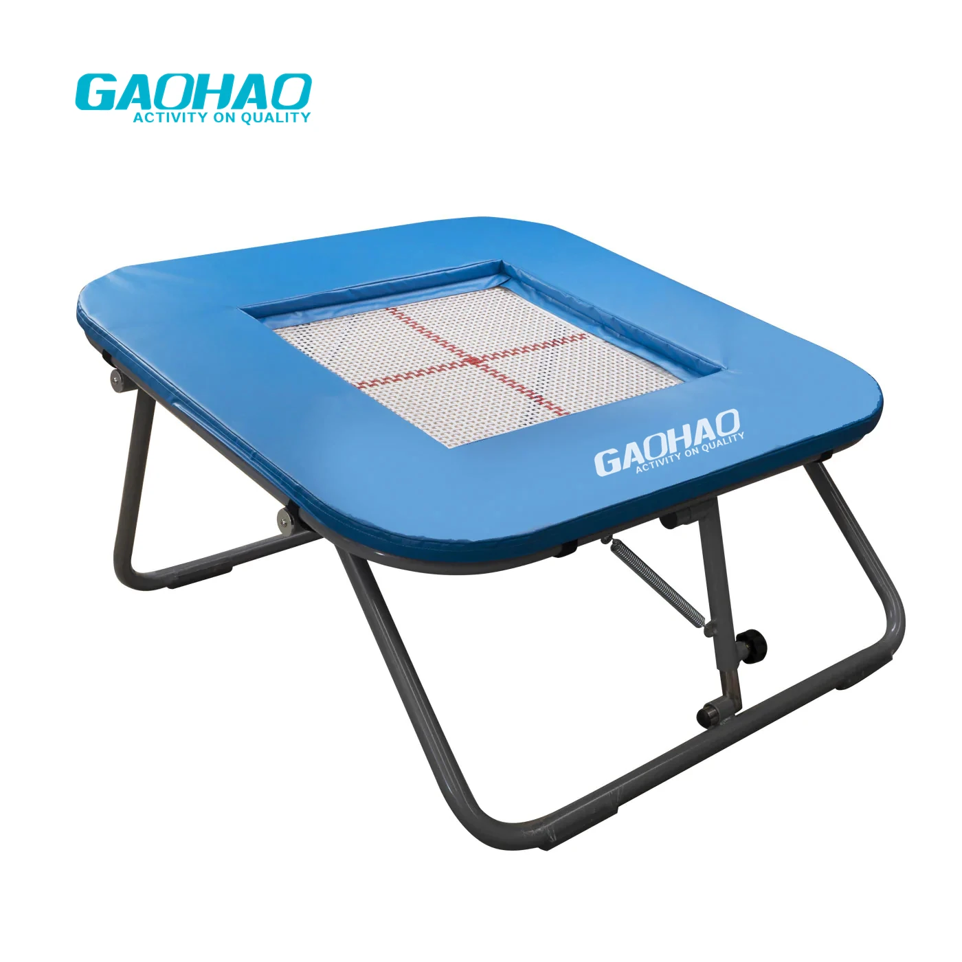 GAOHAO gymnastic mini trampoline for kids square trampoline foldable strong nylon net safety pad home gymnastics