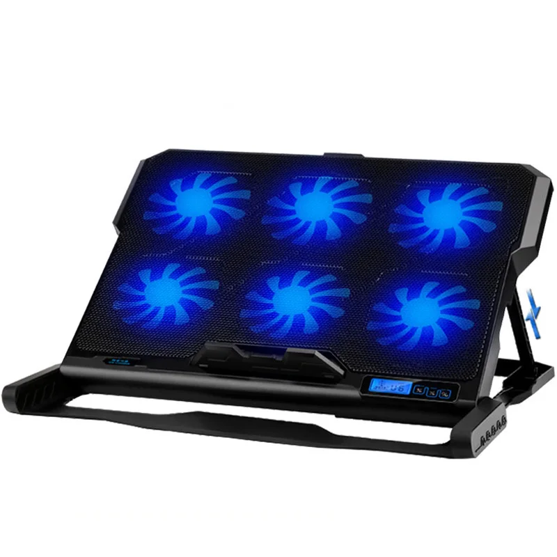 Лидер продаж 2019, охлаждающая подставка Ice coorel для ноутбука 17 дюймов с 4 вентиляторами, регулируемая складная охлаждающая подставка для ноутбука с двумя USB портами
