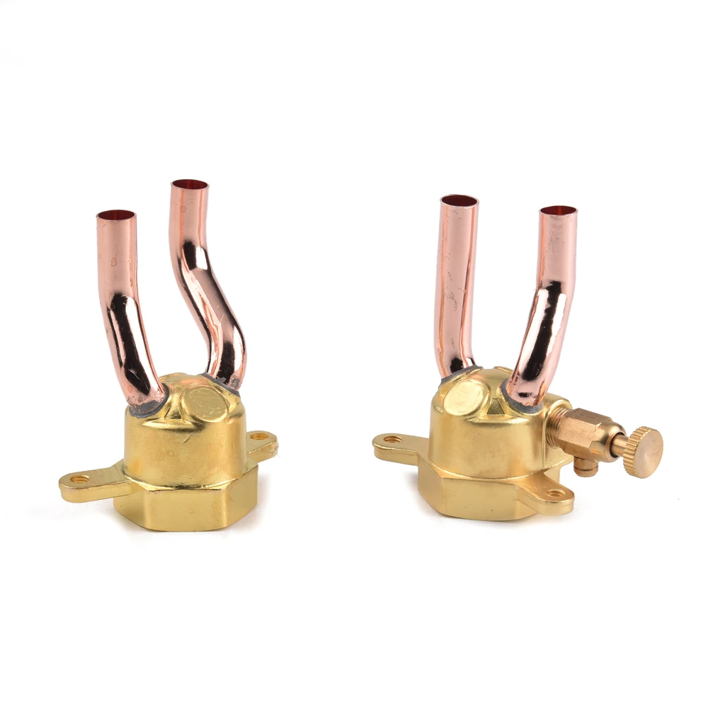 2 holes Special non standard brass copper water steam distributor for air conditioner