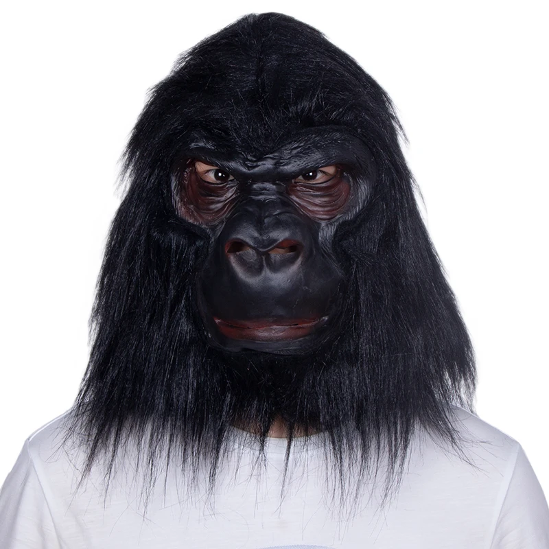 Halloween Latex Gorilla Mask Adult Full Face Funny Animal Mask Monkey Halloween Party Cosplay Props