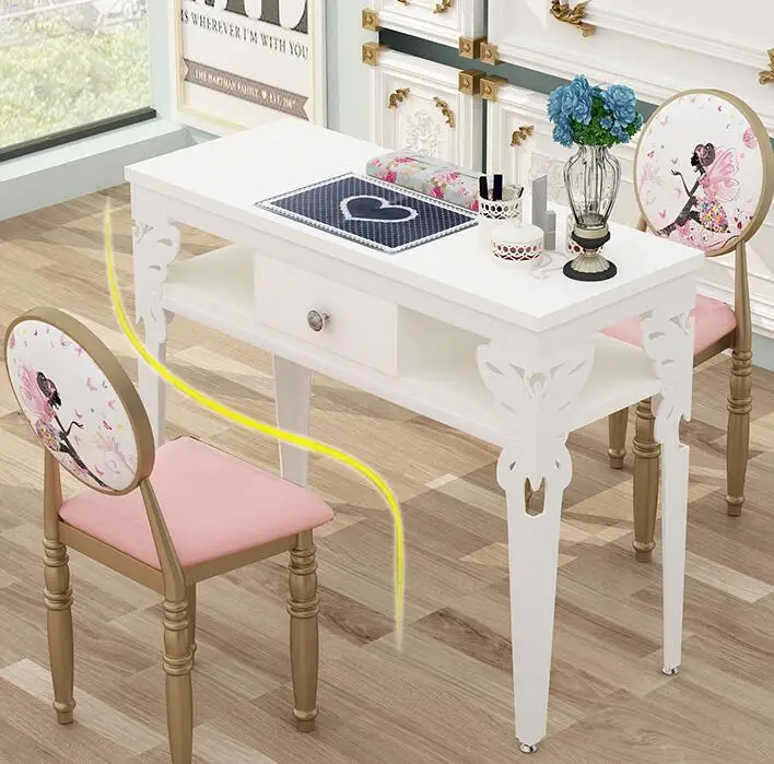 Multifunction Manicure Table Foldable Nail Table with Exhaust Fan White Elegance Wood Style Furniture Plastic Color Feature Type