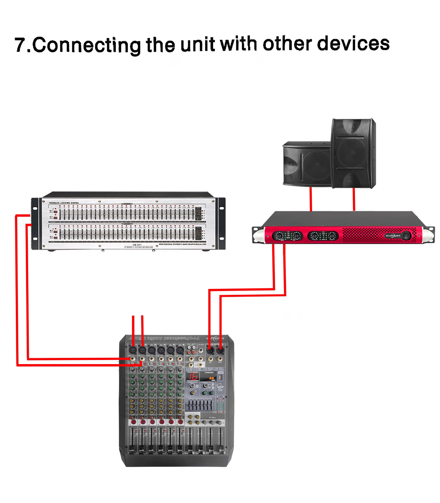 GAX-EQ3231 Dual 31-band Professional Audio Graphic Digital Equalizer with Subwoofer Output 1/3-octave Constant Q Frequency Bands