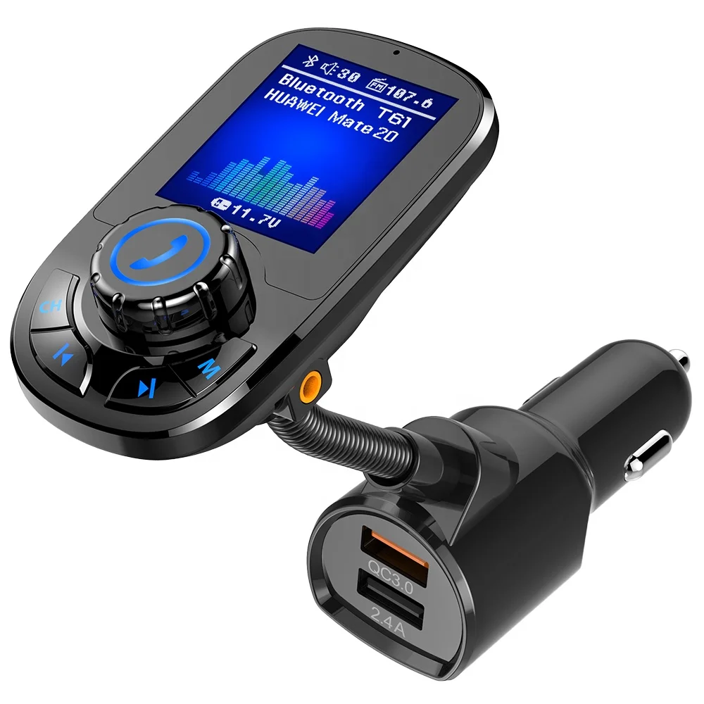 Автомобильный fm-трансмиттер AGETUNR T61 с MP3-плеером громкой связью USB 3 0 А QC 1