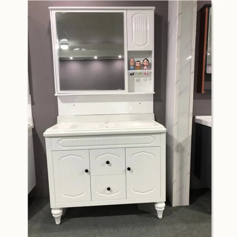 Bathroom Vanities Bathroom Vanity Cabinet Plywood Carbon Fiber New Modern China Factory Price Customized with Led Light 38-46 in