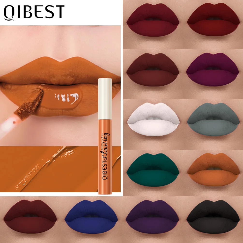 New 24 Colors Matte Velvet Non-stick Cup Lipgloss Waterproof Vegan High Pigmented Daily Makeup Cosmetics
