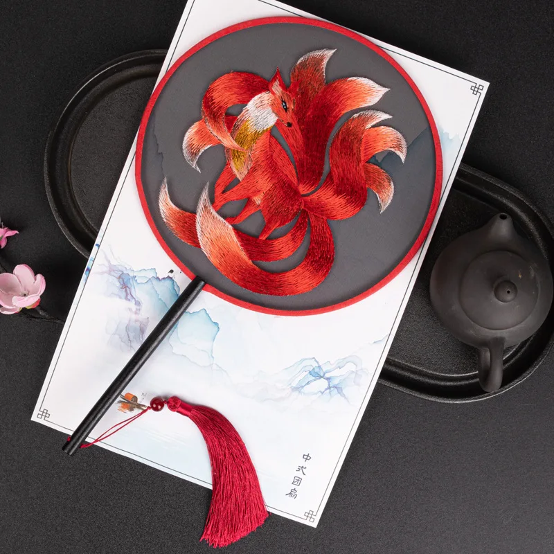 Wholesale Chinese Style Embroidery Round Hand Fan