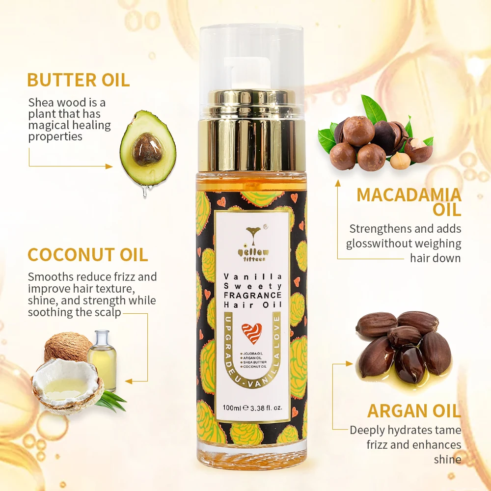 Hair care manufacturer nourishing fragrance perfume repairing shea butter hair oil