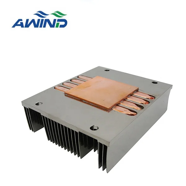 Custom aluminum profile zipper stacked fin heatpipe heat sink 100w 200w heatsinks