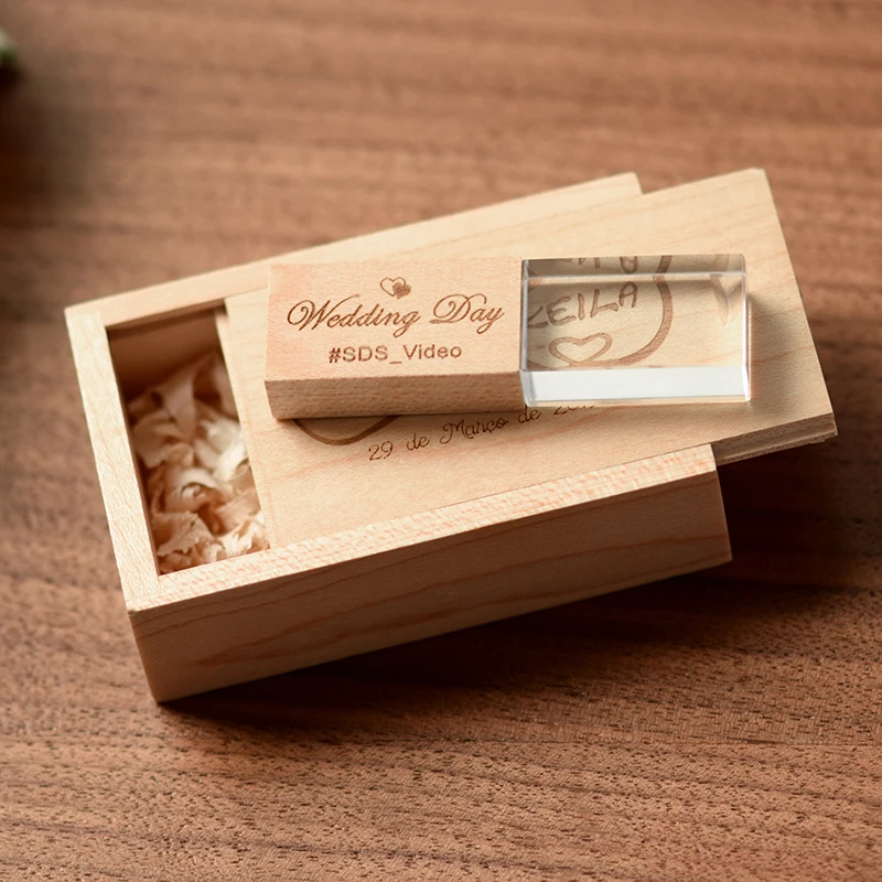 Wooden USB Flash Drive 128GB 64GB For Gifts Sending
