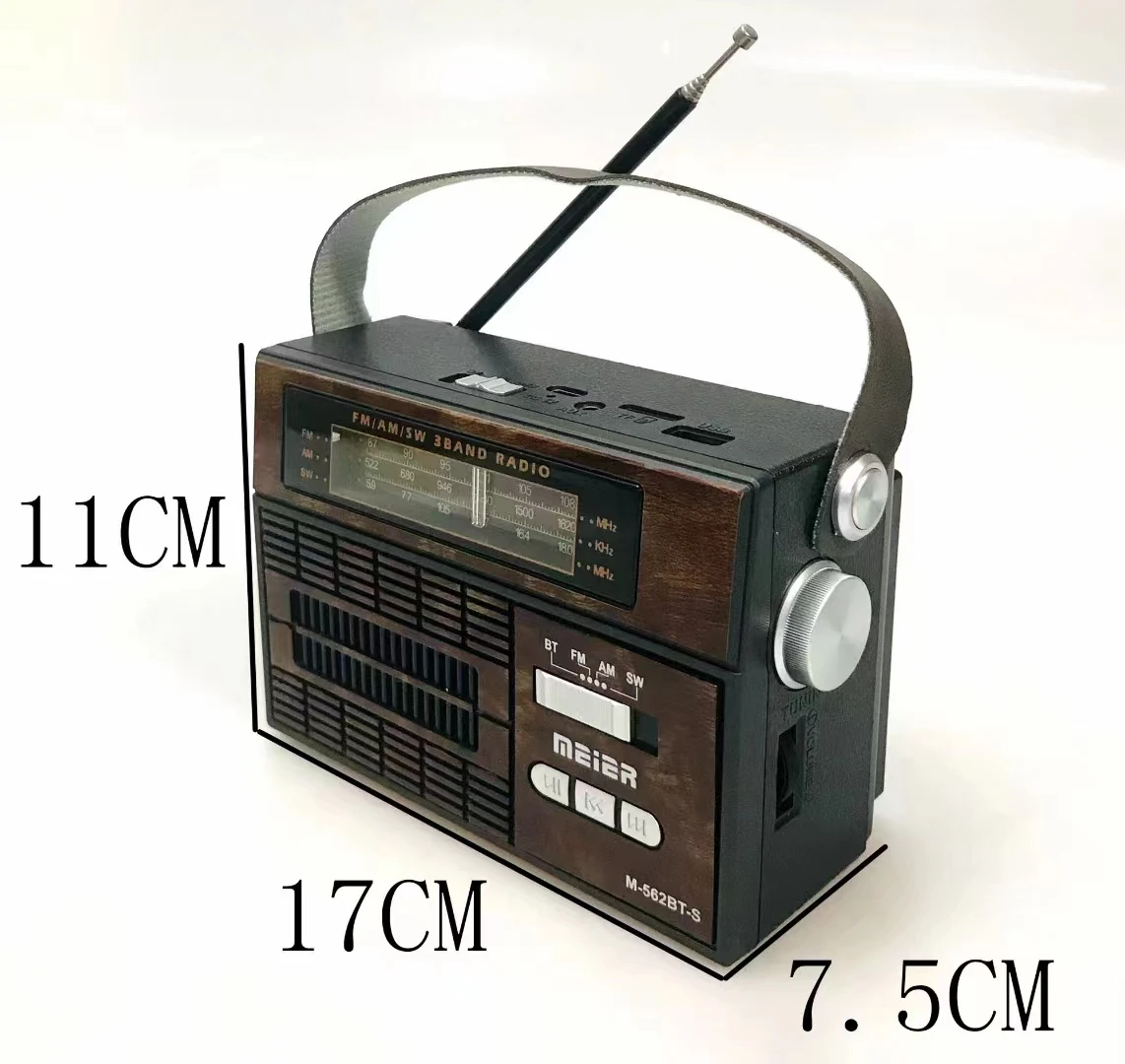 Оптовая продажа с фабрики в стиле ретро радио аккумуляторный фонарик в винтажном стиле радио с солнечной батареей M-562BT-S