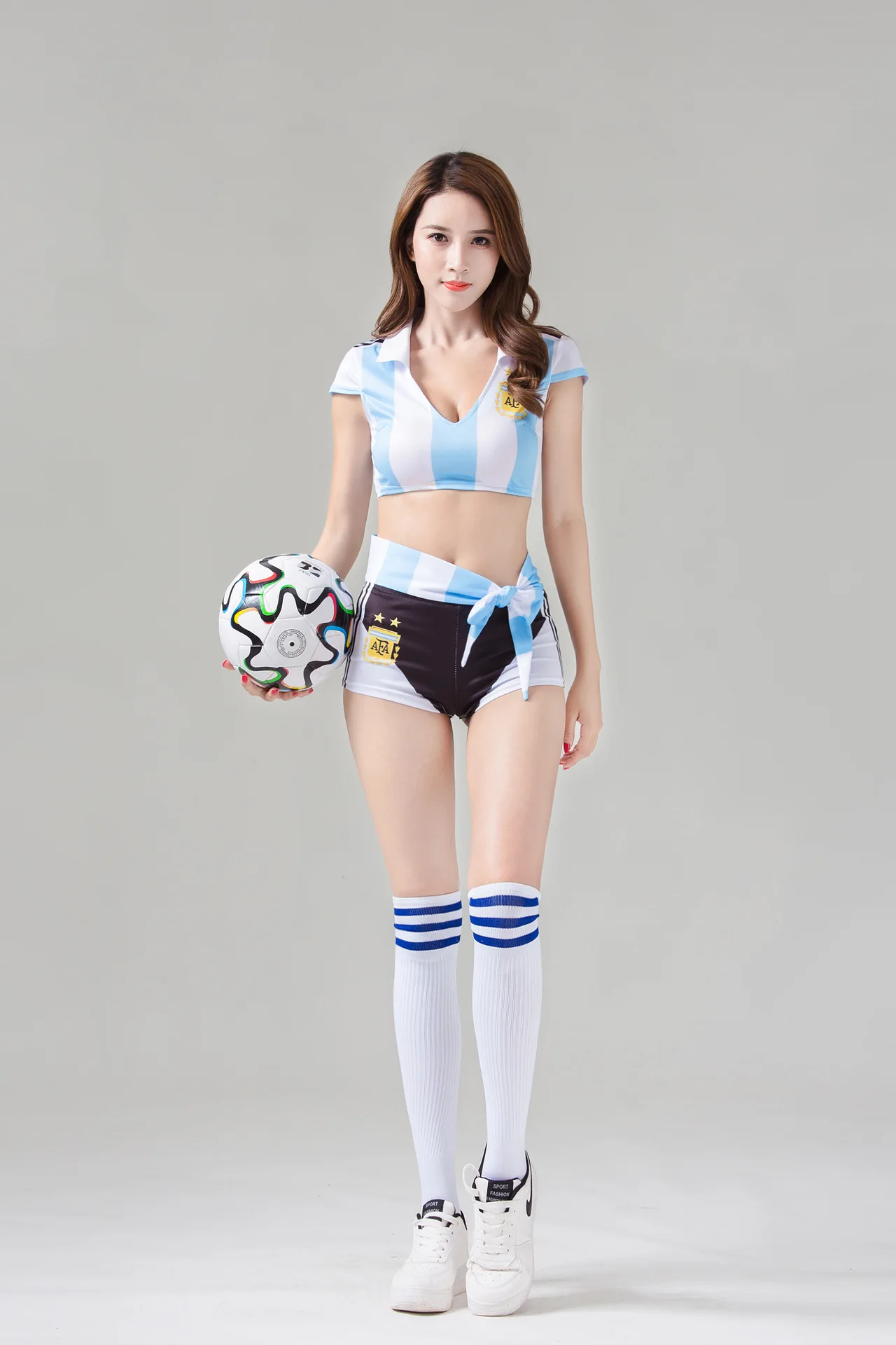 2022 New Fashion Sexy Dance Girl Group Cheerleading Costumes Women Two Piece Set Shorts Football Baby Sublimation Cheerleading U