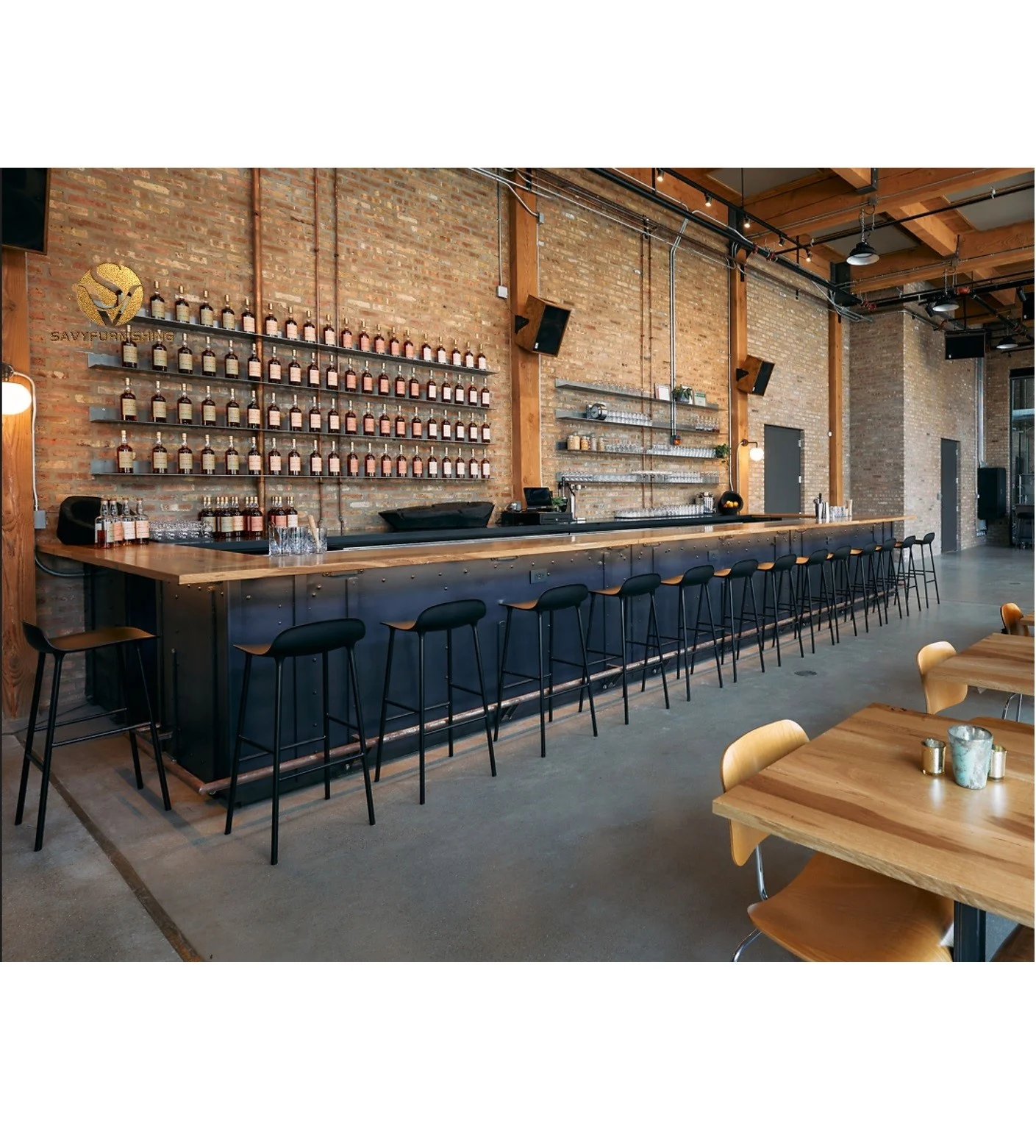 Industrial Pub Bar Counter Builder Rustic Bar Restaurant Counter Concept Commercial Bar Furniture Factory Outlet