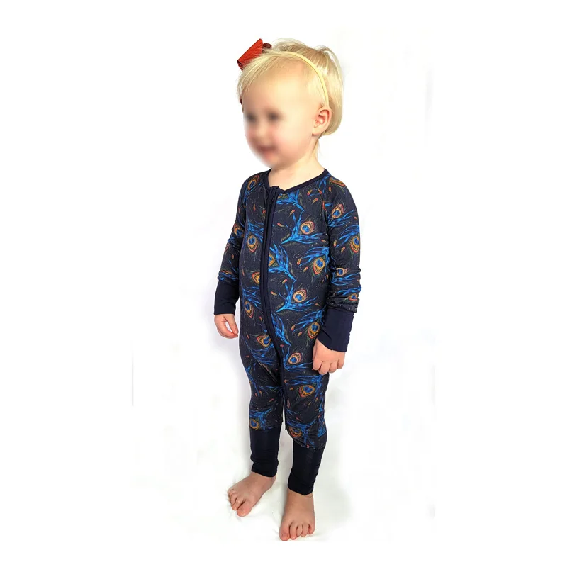 Newborn Baby Clothes Long Sleeve Footless Romper Jumpsuit 2 Way Zipper Footless Pajamas