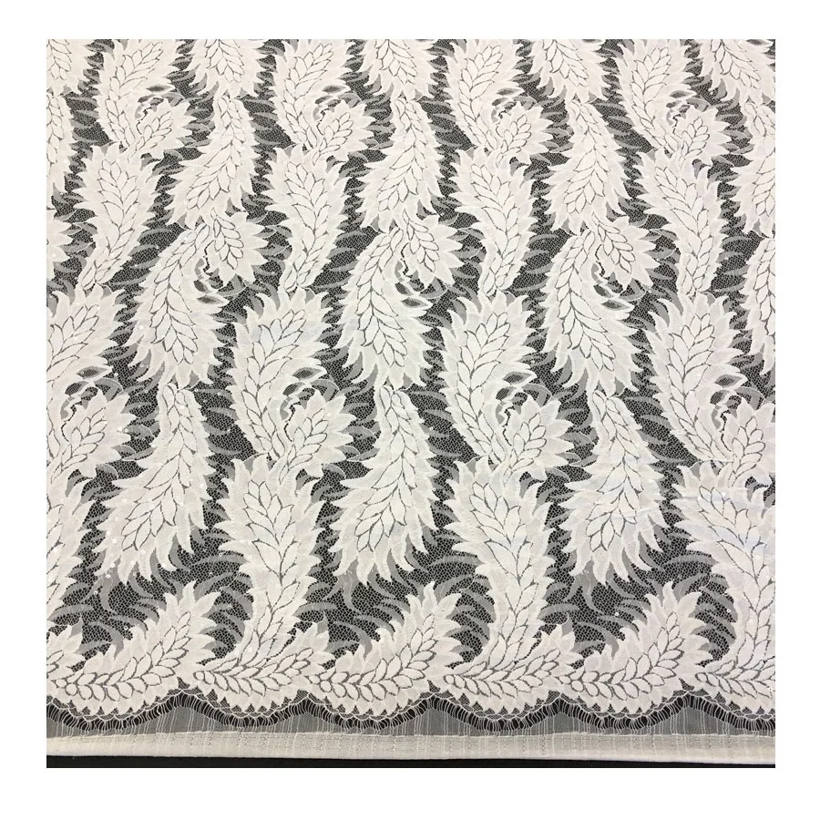 2019 Luxury Swiss Sequin Lace Fabric White Bridal Tulle Lace Fabric for dress