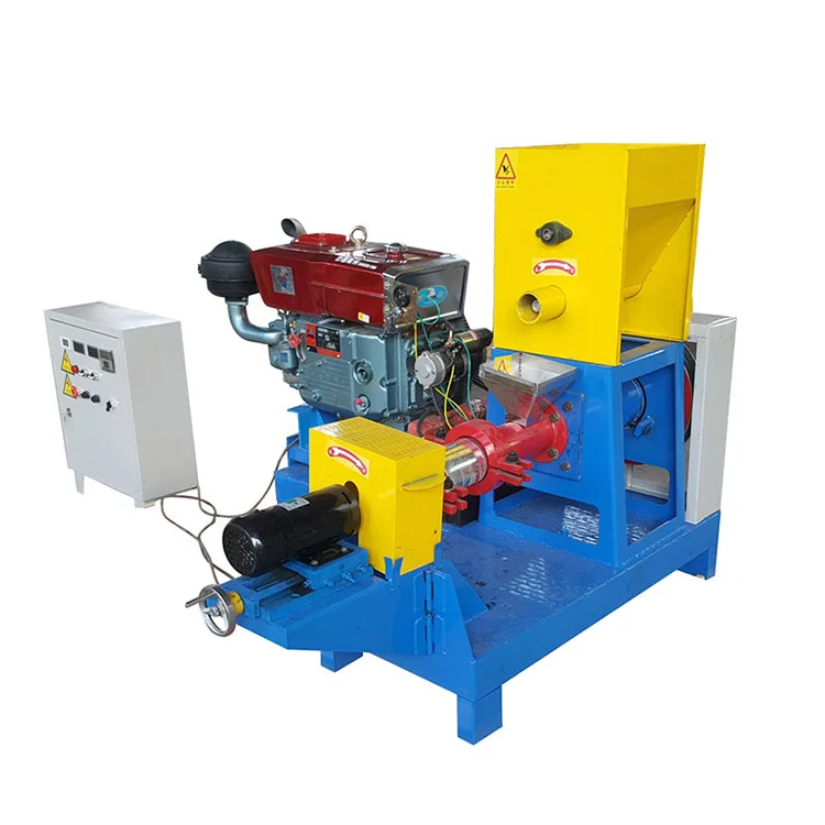 floating fish feed pellet making machine extruder with diesel engine