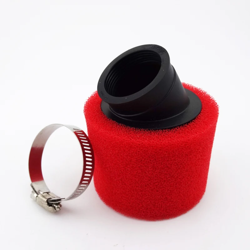 Красный 42 мм угловой двойной пенопластовый воздушный фильтр для питбайков кроссовых мотоциклов Pitmotard