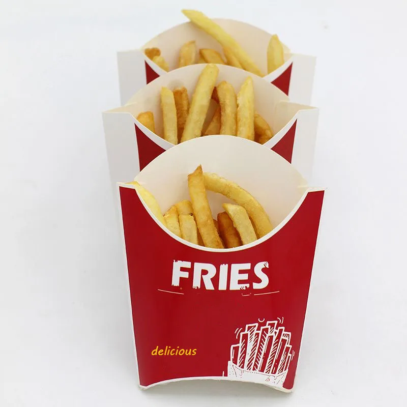 Customized White Cardboard Paper Fried Chips Paper Cone