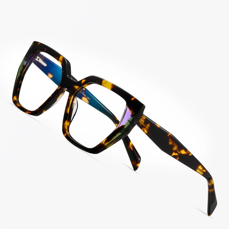 2025 Pre-release Custom Logo Acetate Frame Optical Glasses Sculptured Cutting-edge Eyeglasses with Spring Hinges for Women