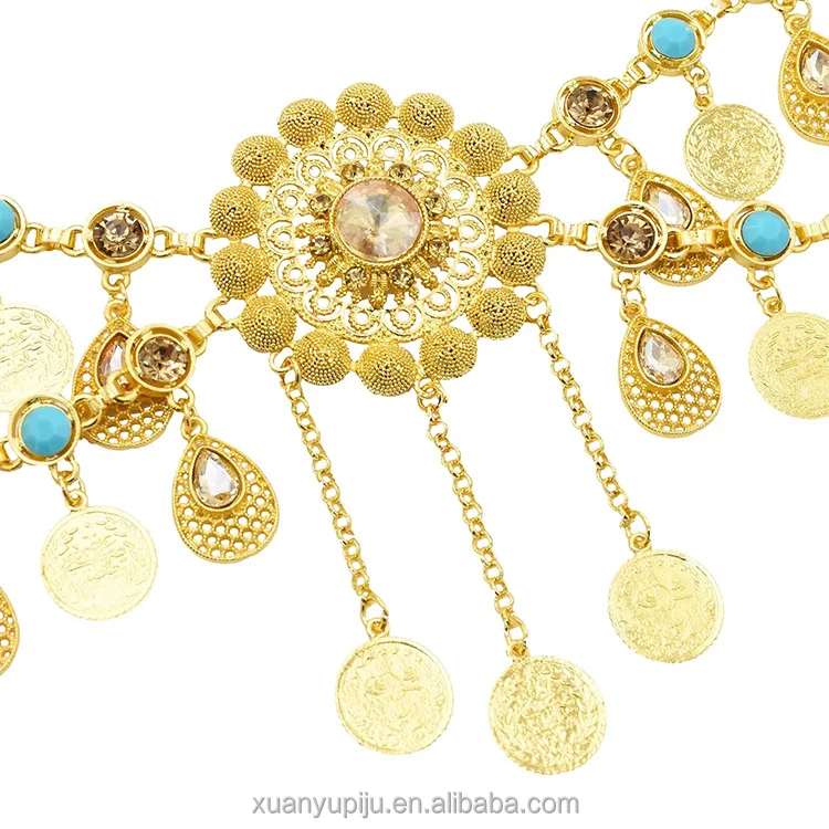 Wholesale Fashion New Bohemian Coin Tassel Waist Chain Retro Ethnic Style Alloy Dot Diamond Belly Dance Waist Ornament