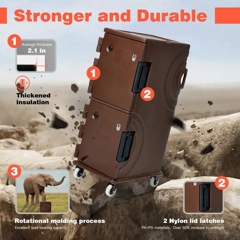 Large size 190qt food tray carrier refrigerated and hot food transportation boxes