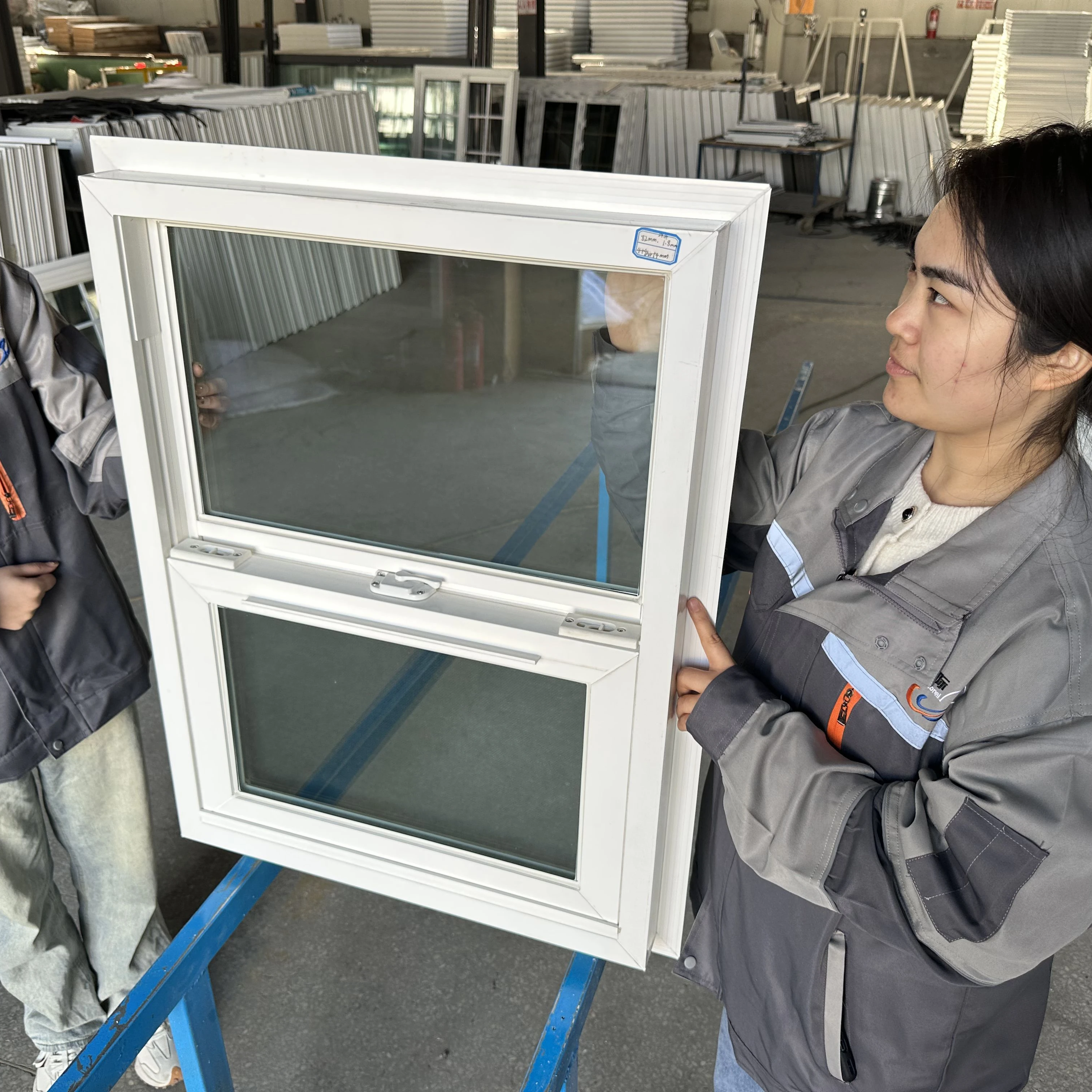 Best Popular Upvc Double Hung Window Factory Price Kitchen Interior Glass Brown Color  Double Hung Window