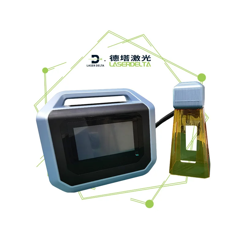 Used in various materials hand-held 20W 30W fiber laser marking machine Portable battery laser marking machine
