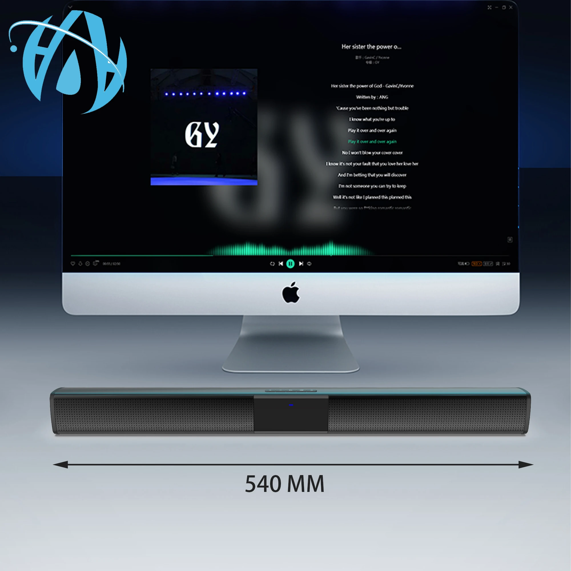 Good 22inch New arrival Speaker Home 2.0 Channel Black Bluetooth sound bar 20W with coaxial for TV