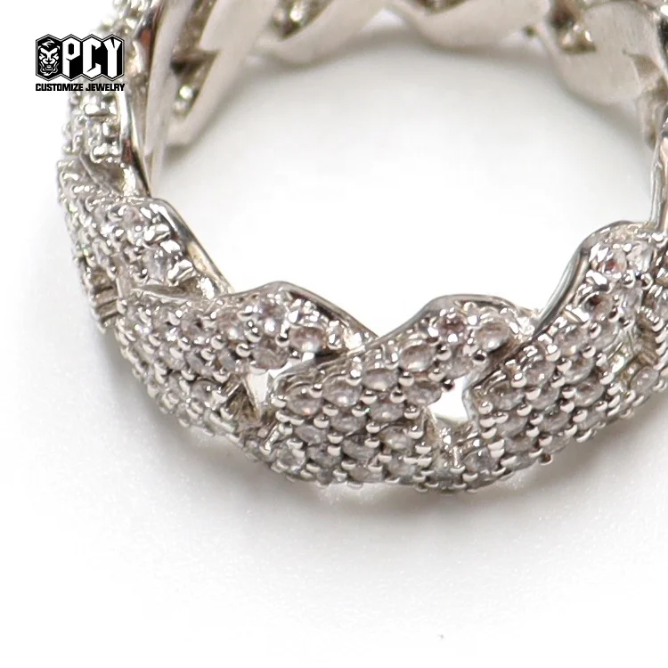 Wholesale Fashion  Brass Zirconia Filled Ring Cheap Hip Hop Ring Jewelry Zircon Diamond Men Ring For Woman Men