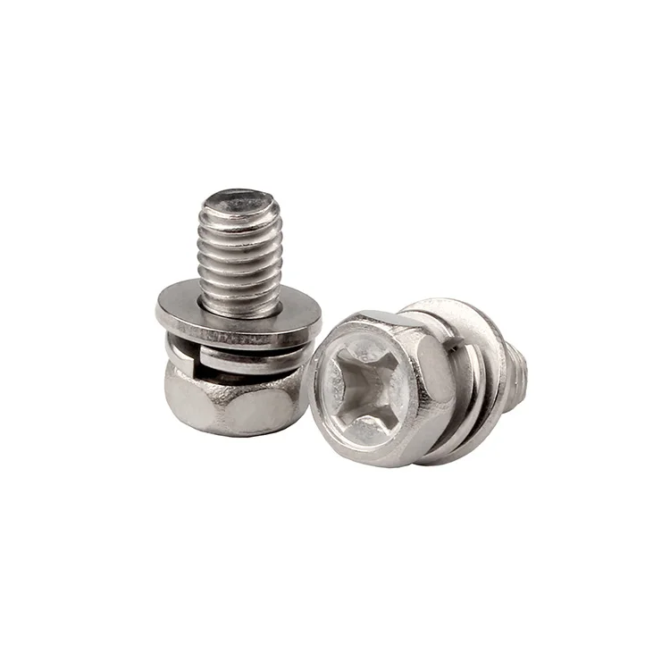 Phillips Hexagon Head Screw Triple Combination Factory Wholesale Price Phillips Hex Head Screw triple combination