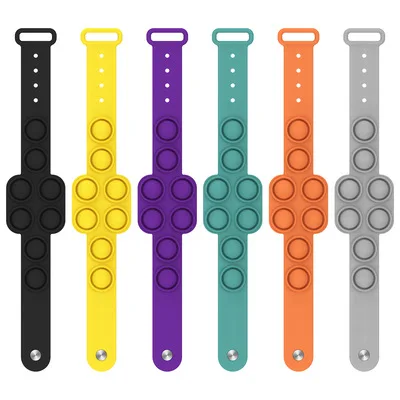 
New Stress Relieving Toy Watch Strap Wristband Flip Press Four Pop Finger Zipper Bracelets 