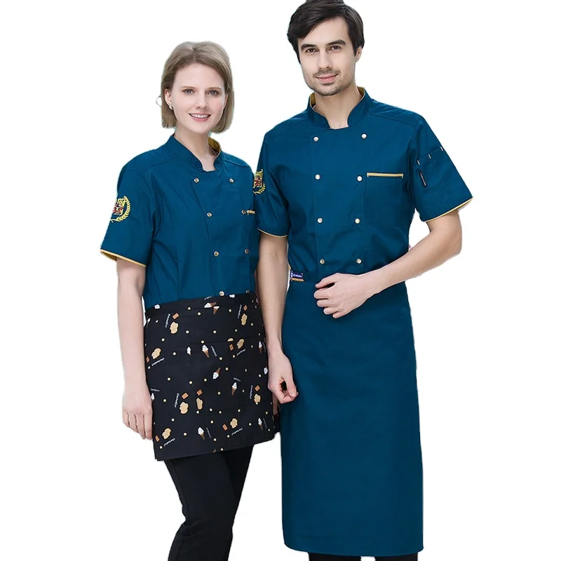 Fashion Kitchen White Uniform Button-Up Unisex Design Washable Chef Must-Have Uniform