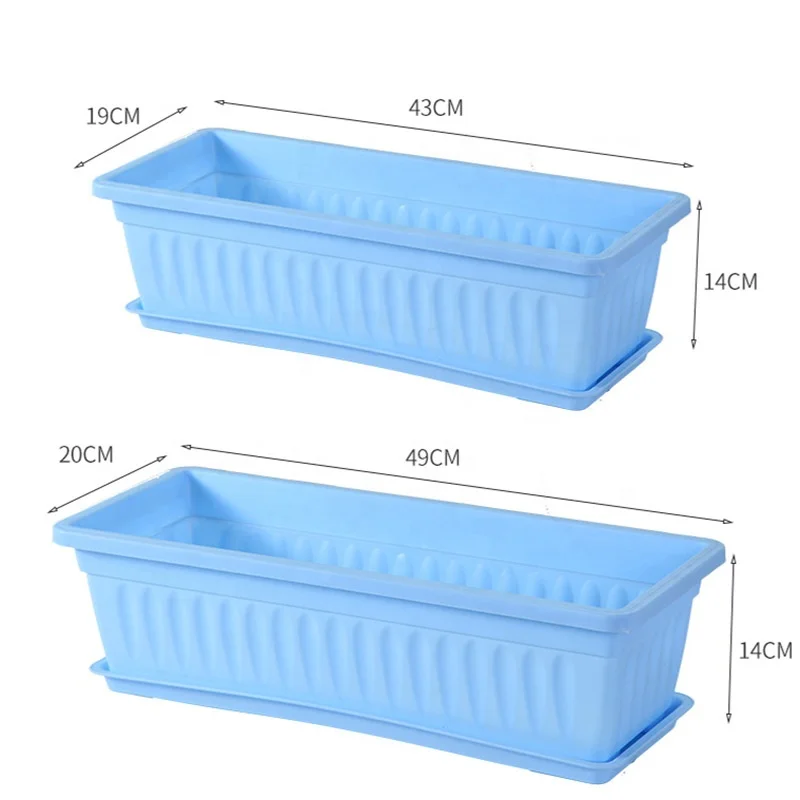 Balcony pot thickened rectangular basin garden vegetable planting box large plastic flower pot factory wholesale