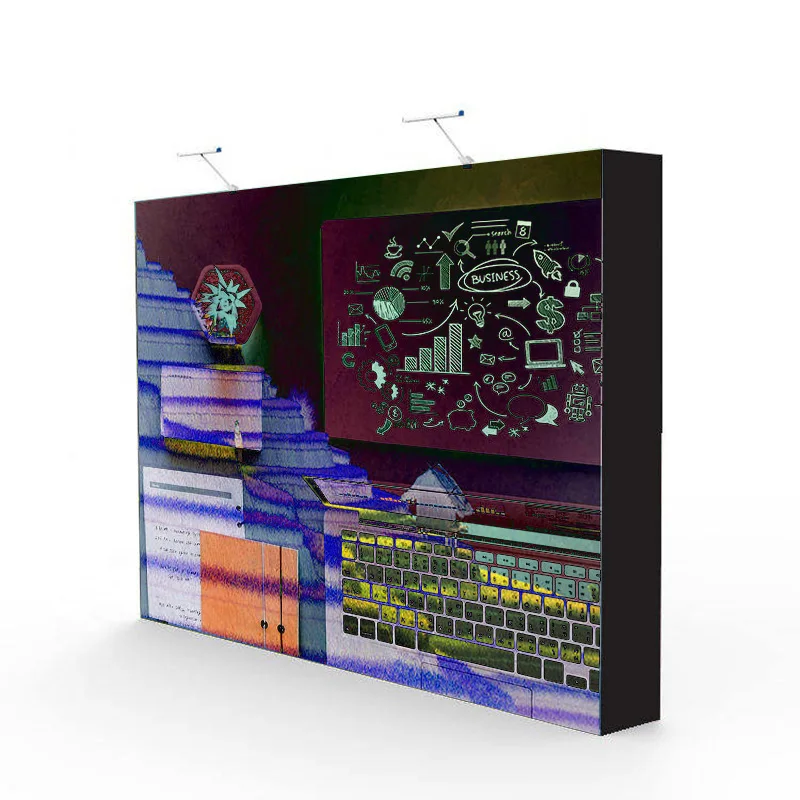 Custom Frameless Aluminum Fabric LED Light Box Wall-Mounted Advertising Poster Display Light Box