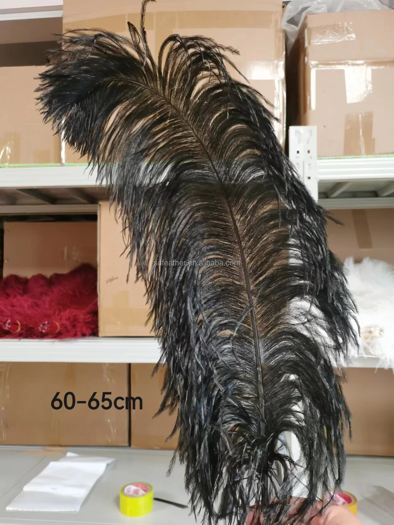 Для украшения 60-65 см черные страусиные перья оптовая продажа большие и пушистые натуральные для вечеринки карнавальный Декор