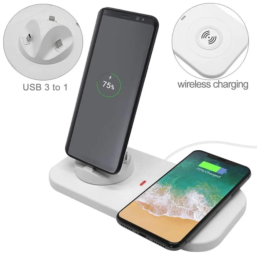 Mobile Phone Stand and Smart Watch Fast Charging Dock Station 3 in 1 Wireless Charger