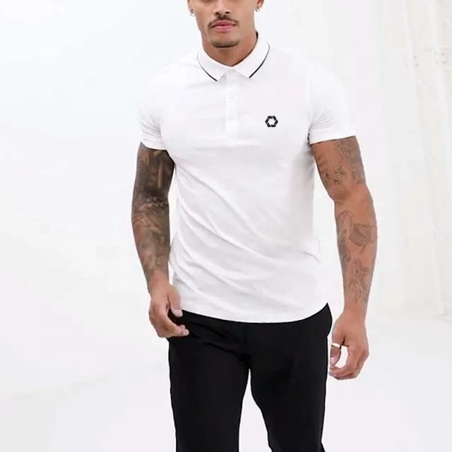 
Приталенная рубашка-поло с наконечником, приталенная рубашка-поло, модная рубашка-поло с иглами 