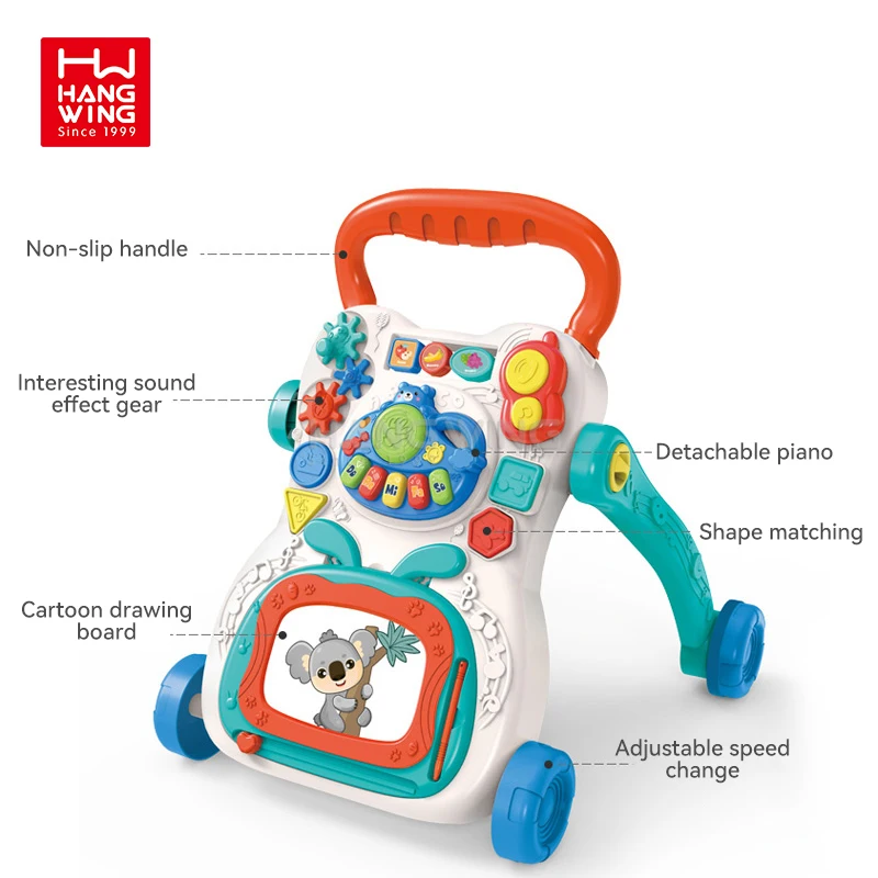 HW Factory Direct Multi-theme Support OEM/DOM Infant Stroller Toys Montessori Early Learning Learning Walking Baby Walker