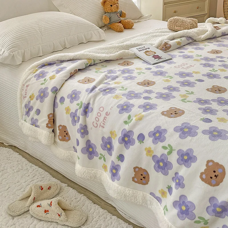 Custom Luxury Warm Fabric Customized soft Sherpa Throw Fleece Blankets And Throws For Winter