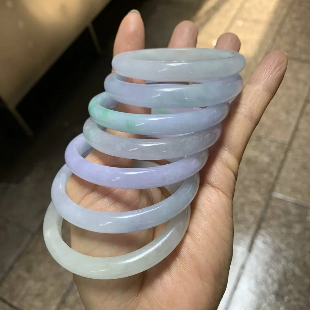 Natural 50~56mm High Quality Jade Bangles Real Myanmar Women Violet Small Vietnamese Adult Jade Bangle Charm Bangles Adult