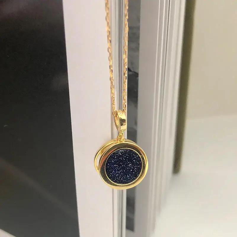Nabest 925 Silver Unique Design Jewelry Starry Sky Pendant Necklace Gold Plated Moon Star Pave Cz Choker Clavicle Chain