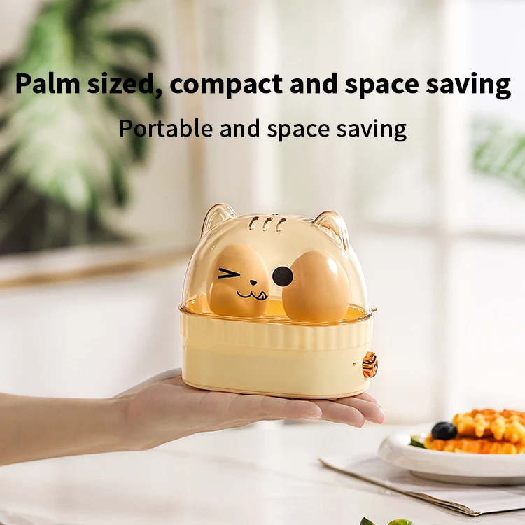 family mini rapid egg cooker breakfast electric small-sized multifunction egg steamer 120w yellow 1-2 eggs