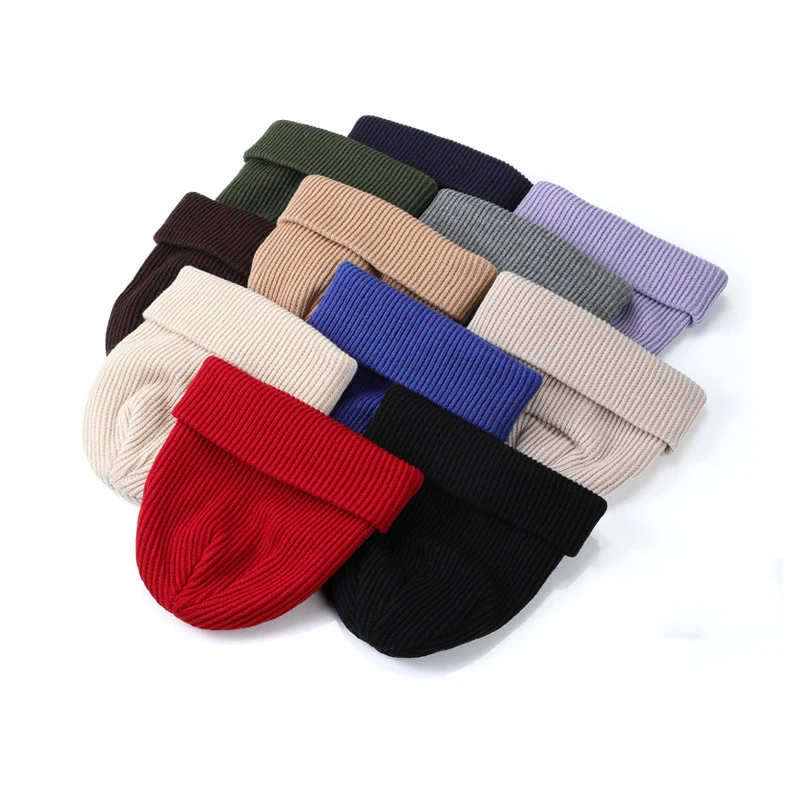 Wholesale Fashion Winter Trawler Beanie Caps Men Unisex Warm Knitted Cuffed Beanies Hats