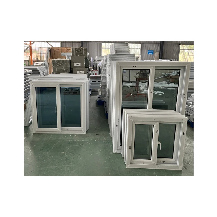 Latest PVC Plastic Frame White Color Sliding Glass windows Doors