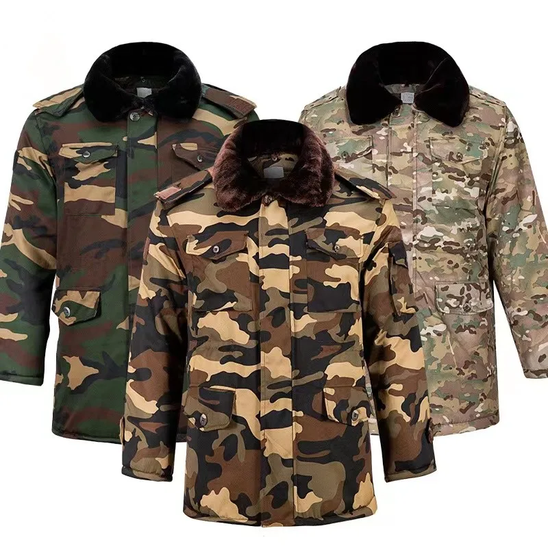 winter thick warm wind breaker tactical jacket men waterproof cotton padded jacket with zipper