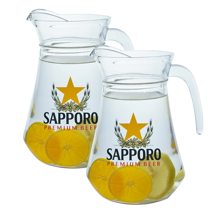 Classic Transparent Pitcher Borosilicate glassware Simple Custom logo Glass Water Jug