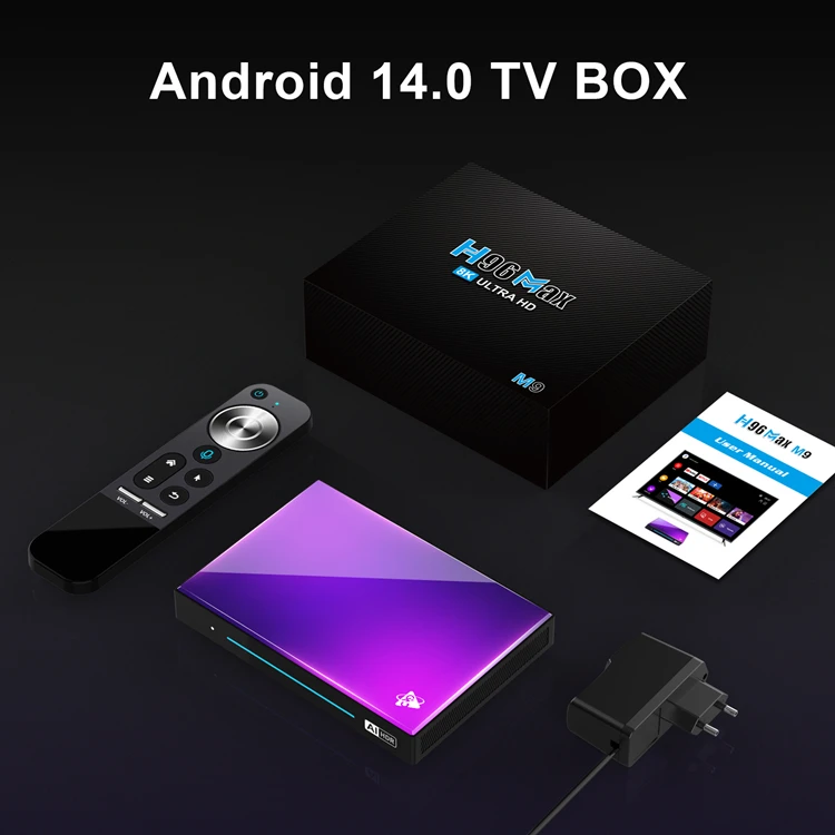 2024 Android 14 Smart Tv Box H96 MAX M9 Ai Smart android box 8g 128g RK35766 WiFi 6 8K 1000M Lan h96max Media Player set-top box