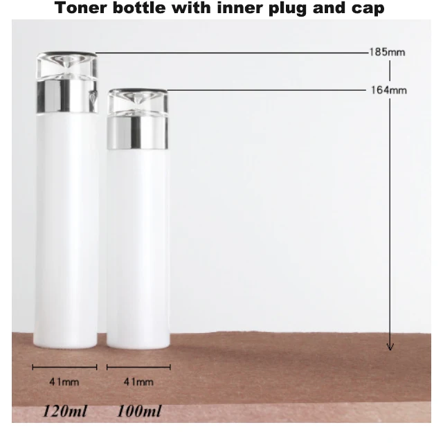 Hengjian 20ml 30ml 60ml 100ml 120ml White Cosmetic Glass Toner And Perfume Bottle With Spray Pump And Luxury Silver Cap