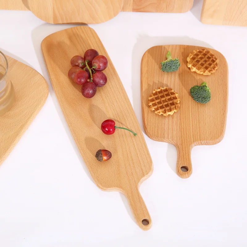 Eco Friendly Solid Breakfast Serving Board Fruit Meat Custom Beech Wood Cutting Board For Kitchen