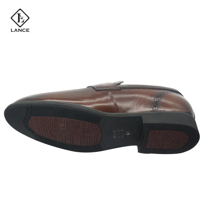 LANCI High Quality Luxury Brown Genuine Leather Men Dress Shoes For Men Casual Business