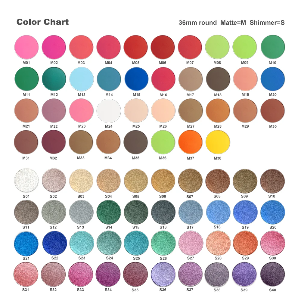 Halloween big promotion ! 37mm Single Eye Shadow Make Up Magnetic Eyeshadow Pans Eye Shadow Refill Pans for Pro Palette OEM